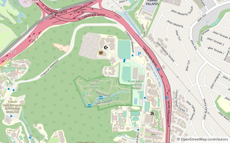 Rimba Ilmu Botanical Gardens location map