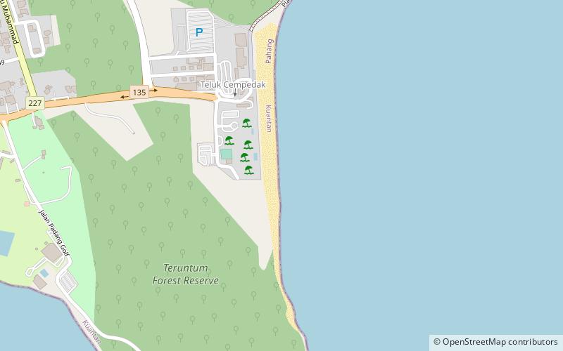 teluk cempedak beach kuantan location map