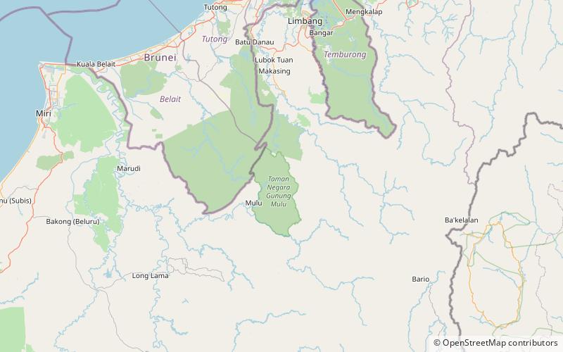 mount benarat gunung mulu national park location map