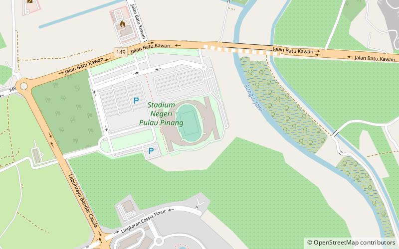 penang state stadium location map