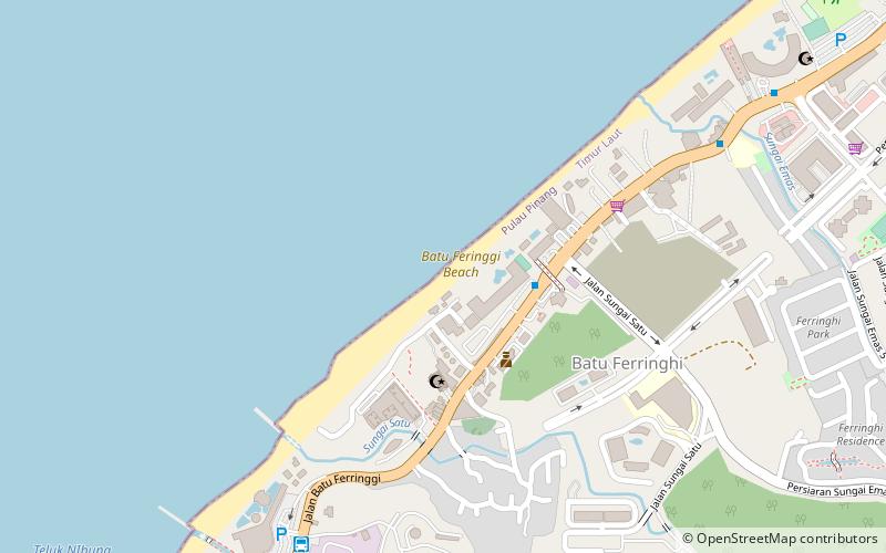 batu feringgi beach george town location map