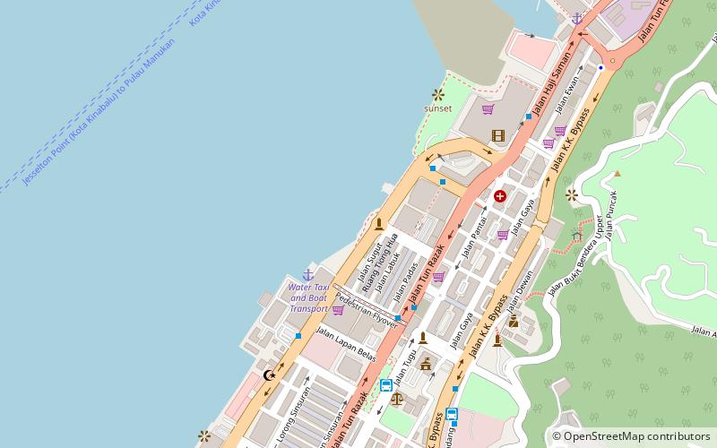 marlin statue kota kinabalu location map