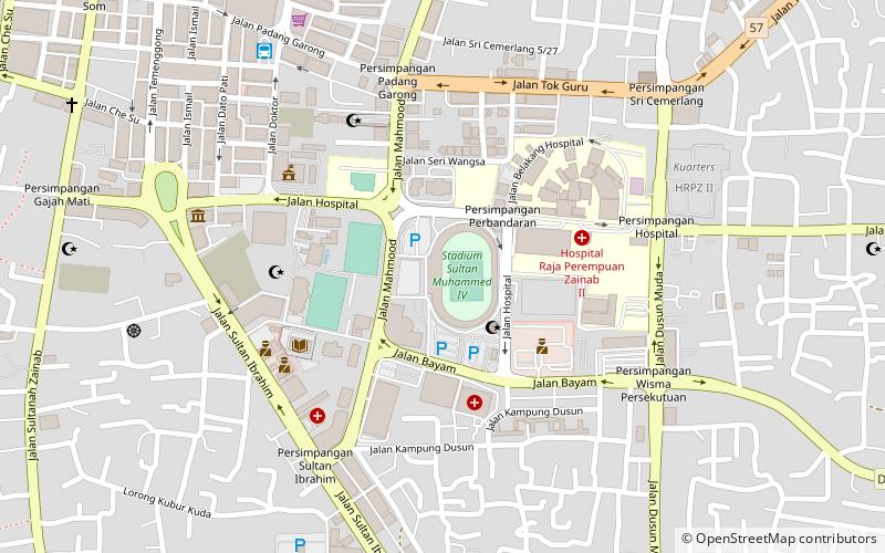 Sultan Muhammad IV Stadium location map
