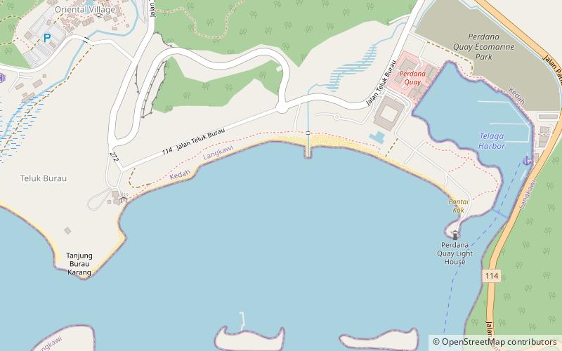 pantai kok langkawi location map