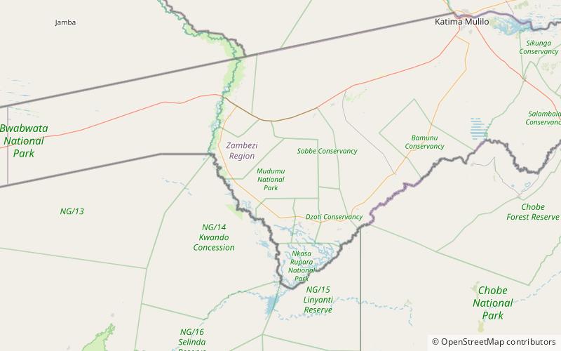 Mudumu National Park location map