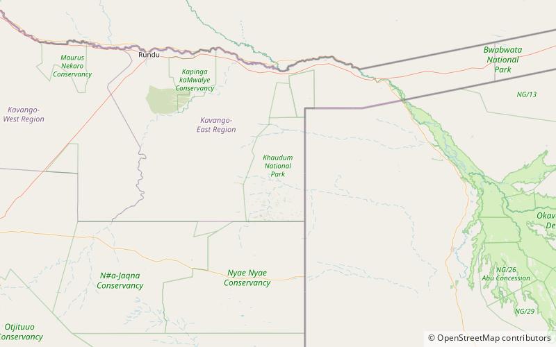 Khaudum National Park location map