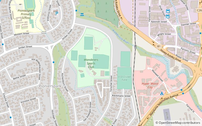 wanderers cricket ground windhuk location map