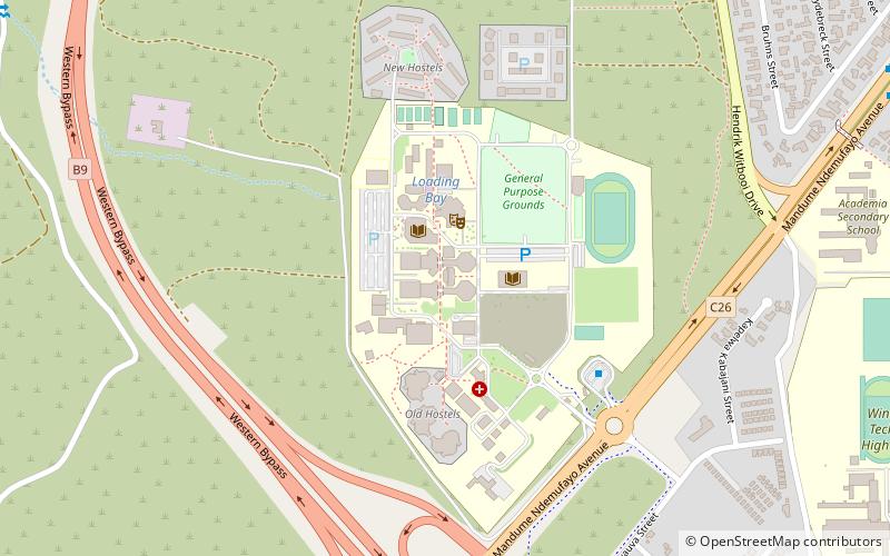 Université des sciences et technologies de Namibie location map