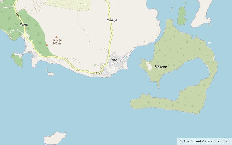 Vao Beach location map
