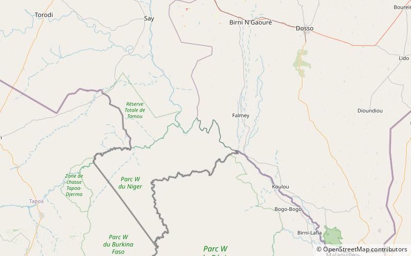 Parque nacional W location map