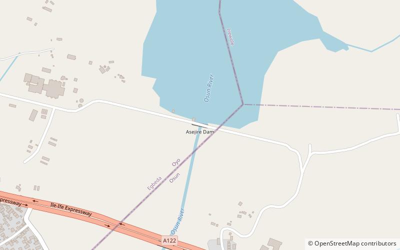 Asejire Reservoir location map