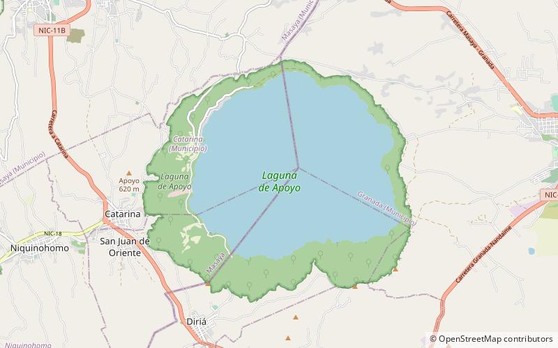 Reserva natural Laguna de Apoyo location map