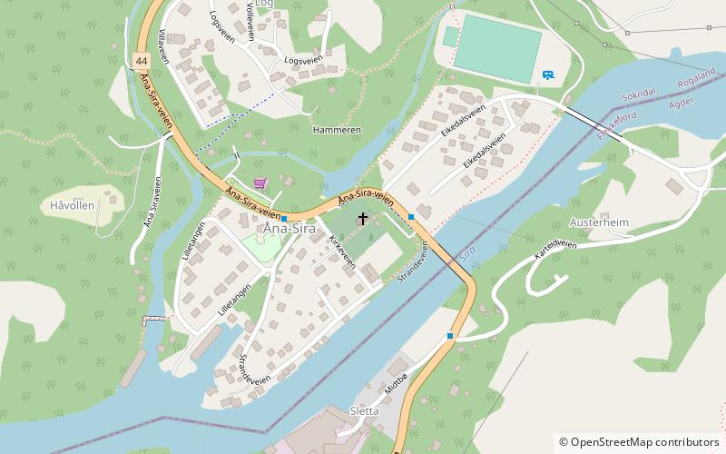 Åna-Sira Church location map