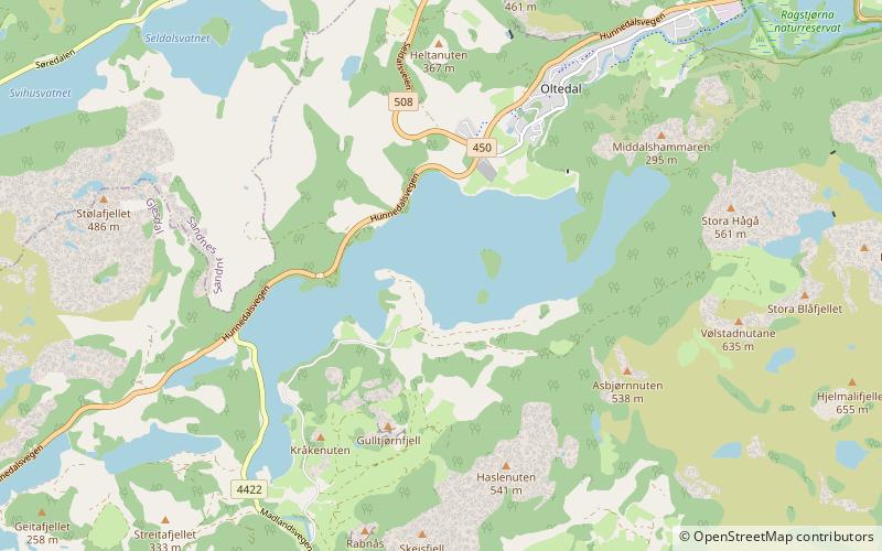 Oltedalsvatnet location map