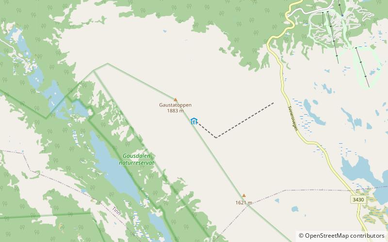 Gaustatoppen Turisthytte location map
