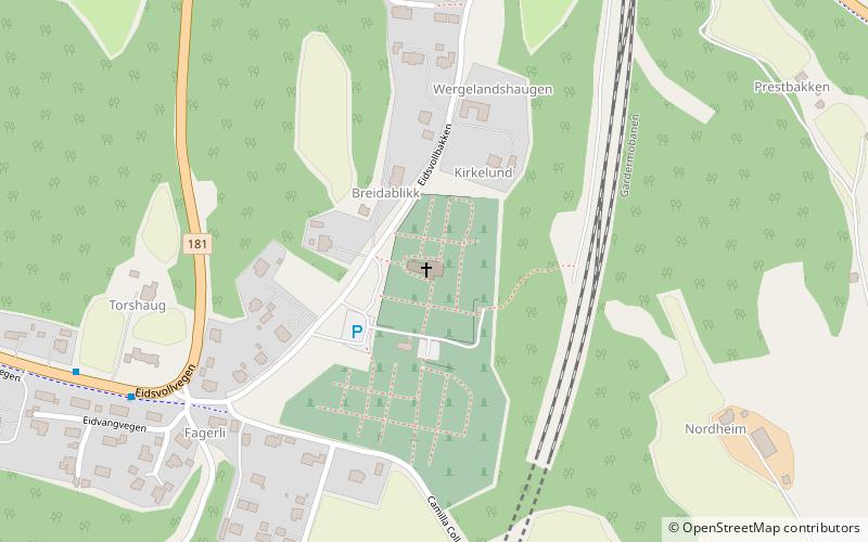 Eidsvoll kirke location map