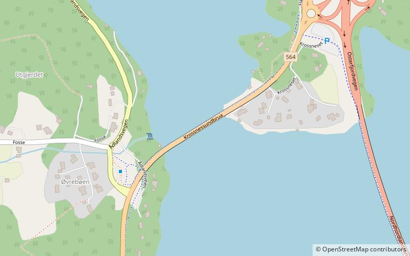 Krossnessundet Bridge location map