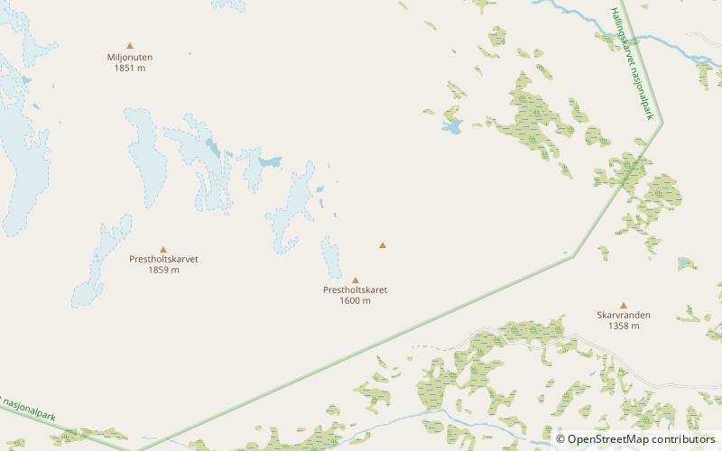 skarvsenden hallingskarvet nationalpark location map