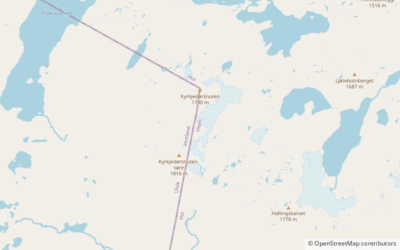 kyrkjedorsnuten hallingskarvet nationalpark location map
