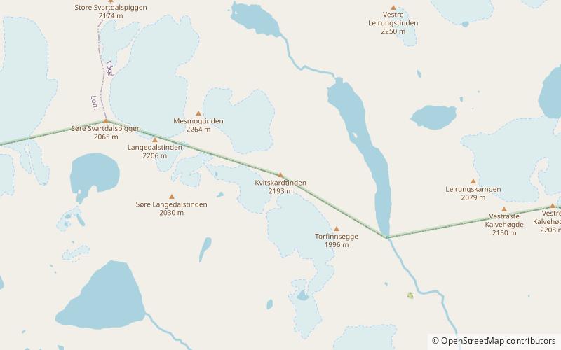 kvitskardtinden parc national de jotunheimen location map