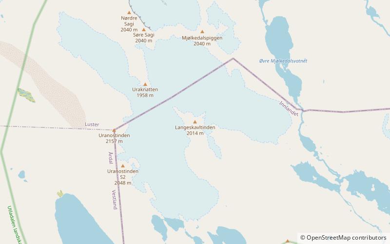 langeskavlstind parque nacional jotunheimen location map