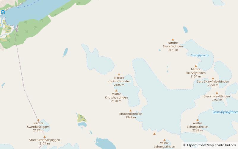 nordre knutsholstinden parque nacional jotunheimen location map