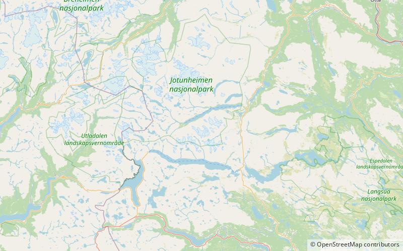 skarvflytindene parque nacional jotunheimen location map