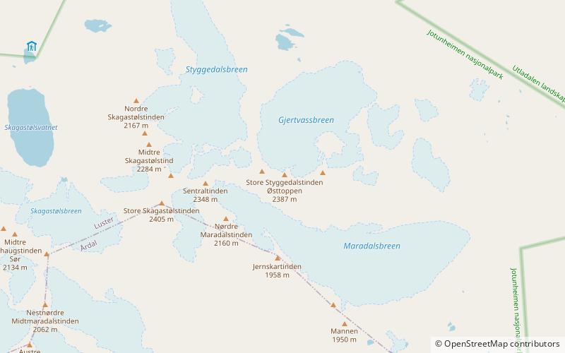 Store Styggedalstinden location map