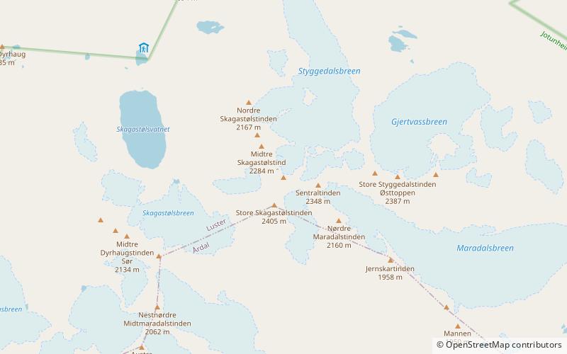 Vetle Skagastølstind location map