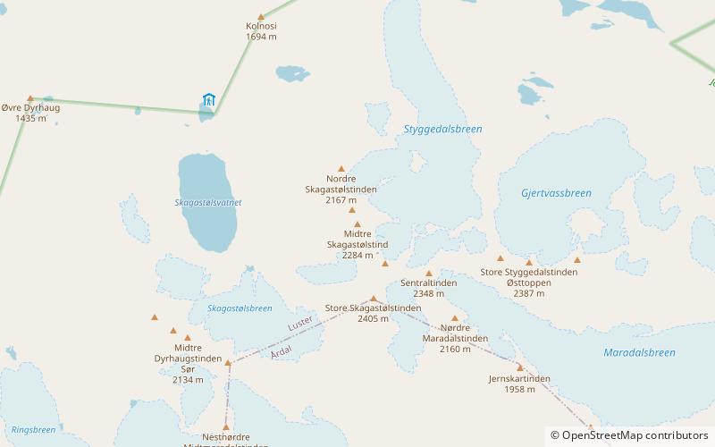 Midtre Skagastølstind location map