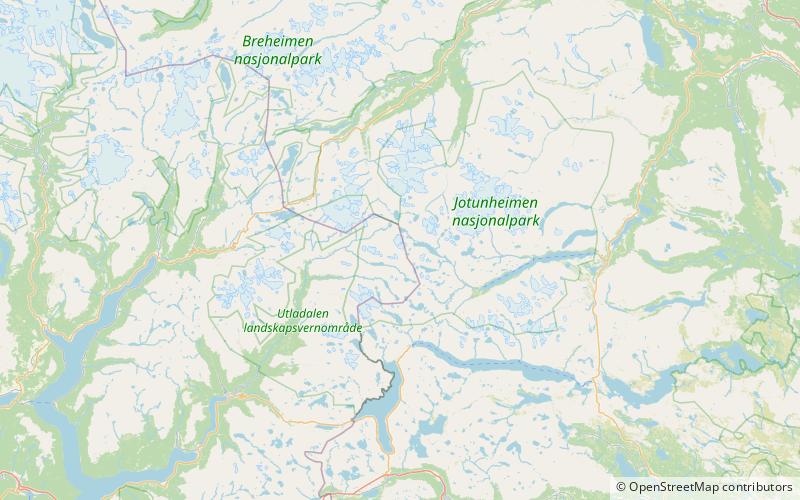 hogvagltindene jotunheimen nationalpark location map
