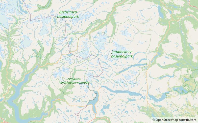 austre hogvagltinden parc national de jotunheimen location map