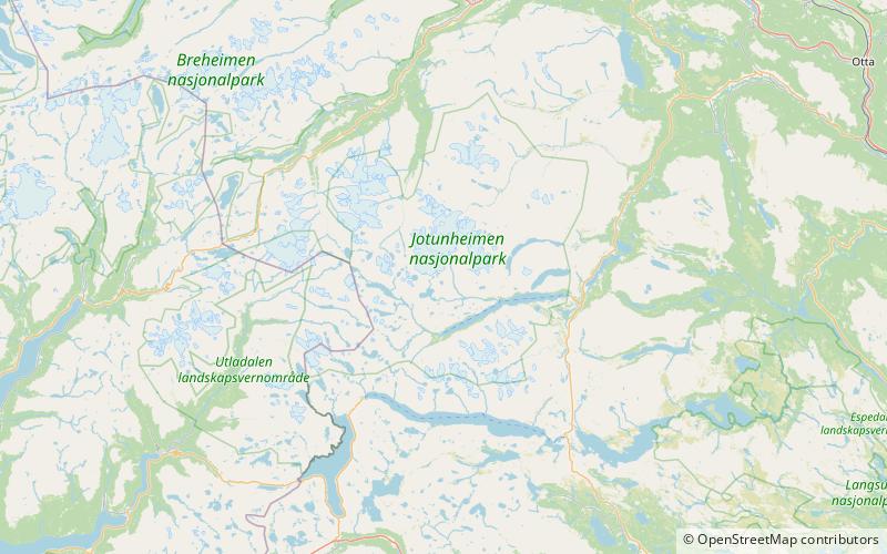 reinstinden parc national de jotunheimen location map
