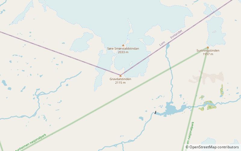 gravdalstinden park narodowy jotunheimen location map