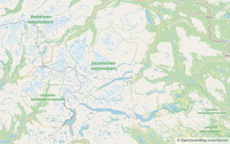 gloptinden parque nacional jotunheimen location map