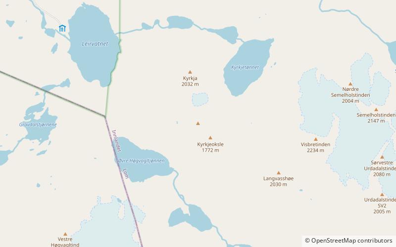 kyrkjeoksli parc national de jotunheimen location map