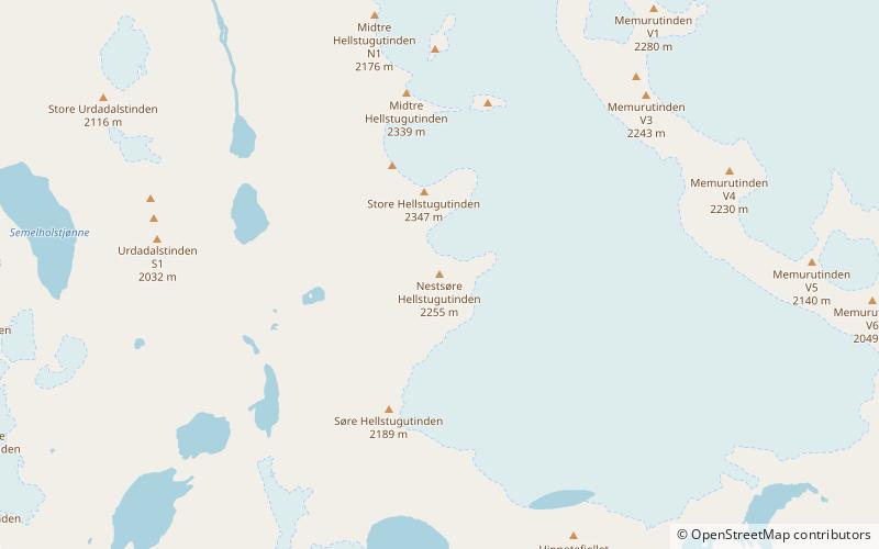 nestsondre hellstugutinden parque nacional jotunheimen location map