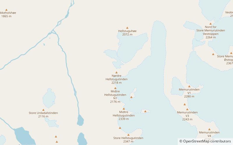 nordre hellstugutinden parc national de jotunheimen location map