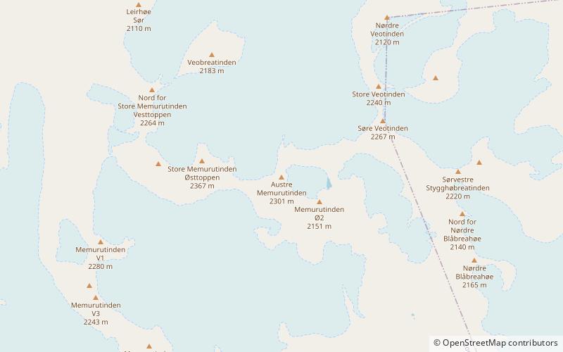 memurutinden parque nacional jotunheimen location map