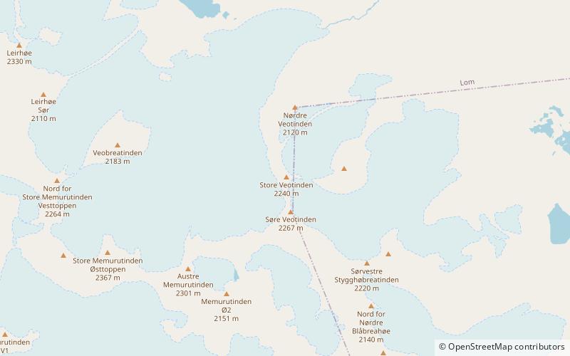 veotinden park narodowy jotunheimen location map