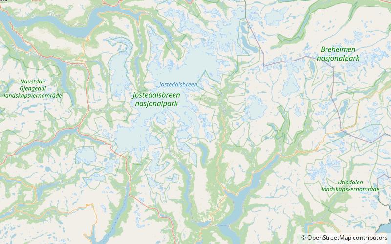 tunsbergdalsbreen park narodowy jostedalsbreen location map
