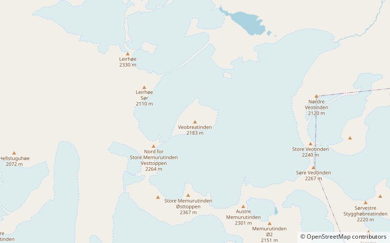 veobretinden parque nacional jotunheimen location map