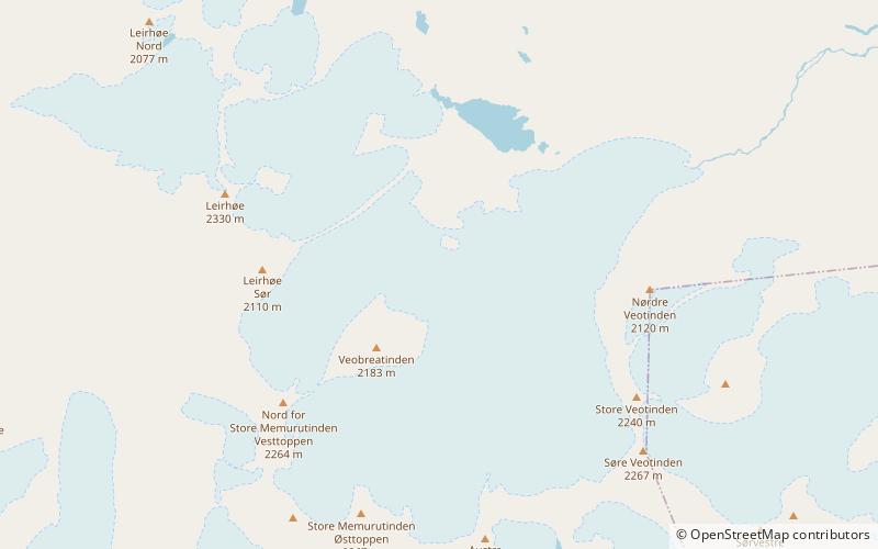 veobreen parc national de jotunheimen location map