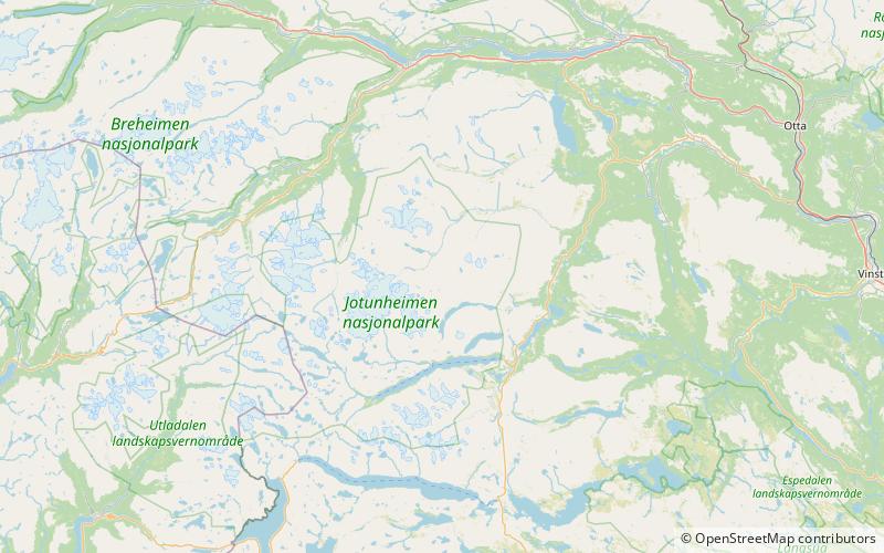 vestre hestlaegerhoe jotunheimen nationalpark location map