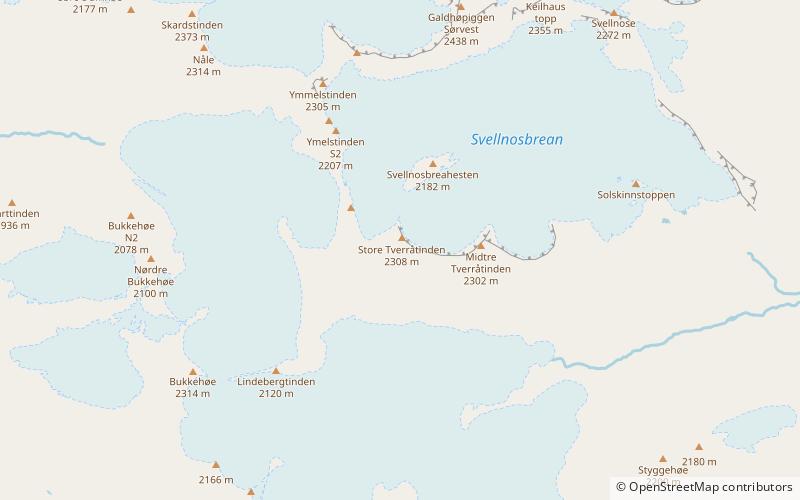 tverratinden parque nacional jotunheimen location map