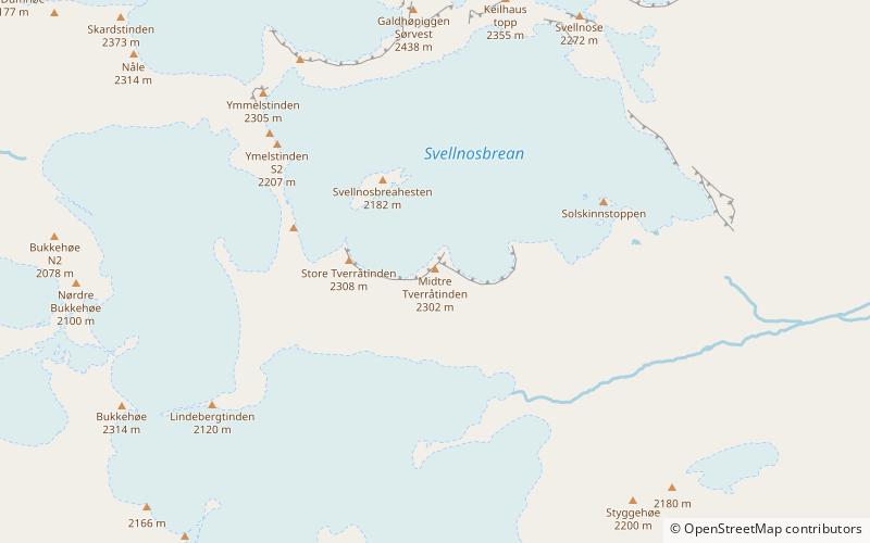midtre tverratinden parque nacional jotunheimen location map