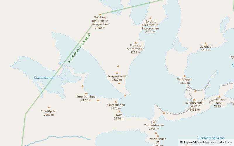 storgrovtinden parque nacional jotunheimen location map