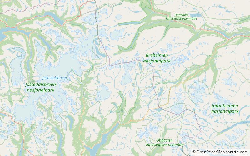 harbardsbreen breheimen national park location map