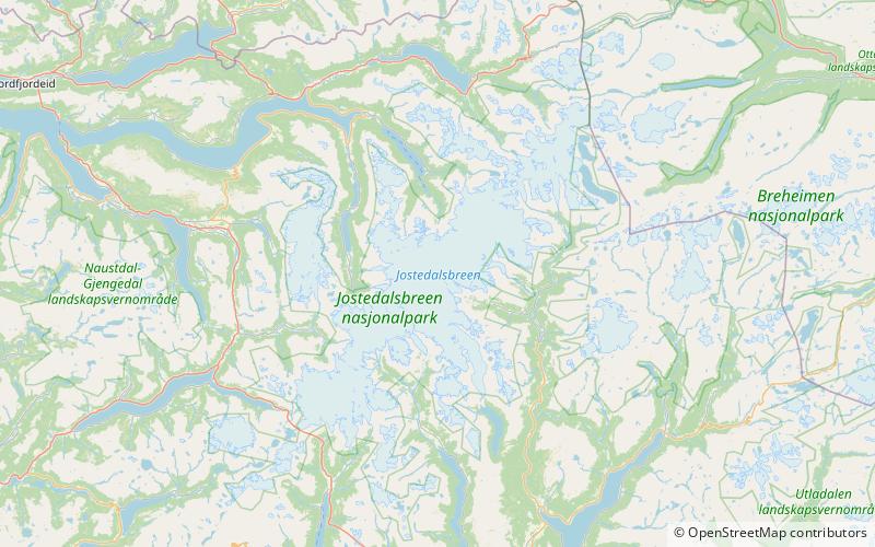 hogste breakulen park narodowy jostedalsbreen location map