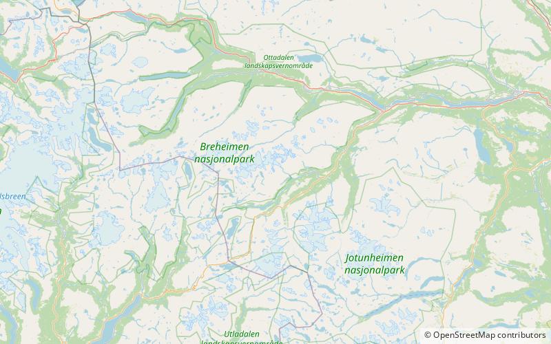 steinahofjellet park narodowy breheimen location map